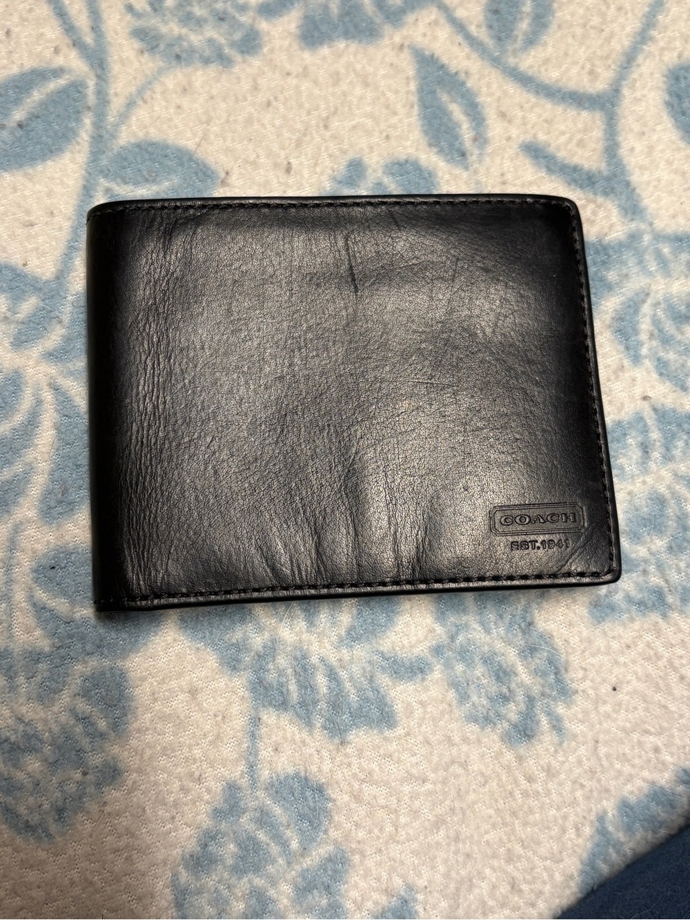 Coach Men’s Black Water Buffalo Wallet with Care Card
